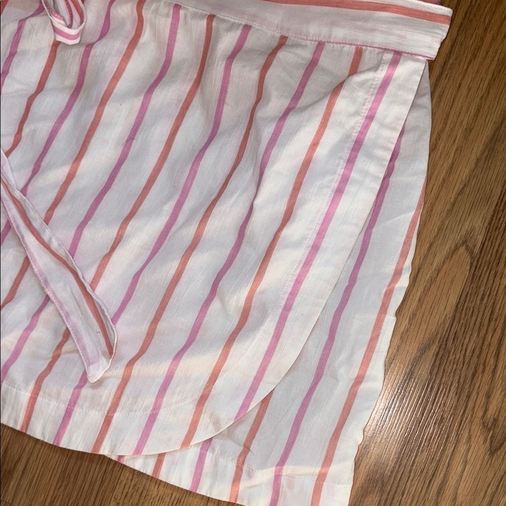 Fabletics Pink and Orange Striped Wrap Skirt - Picture 3 of 6